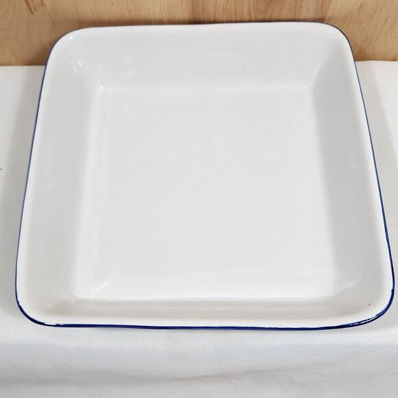 Maxam Italian Daisy Baking Dish 9.5" stoneware square Portugal handpainted flaw - Picture 4 of 9